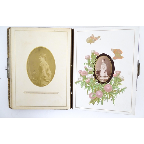 2148 - Four Victorian carte de visite photograph albums containing various portrait cards and photographs, ... 