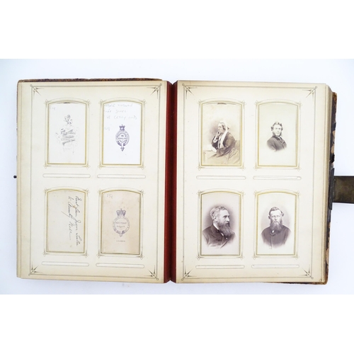 2148 - Four Victorian carte de visite photograph albums containing various portrait cards and photographs, ... 