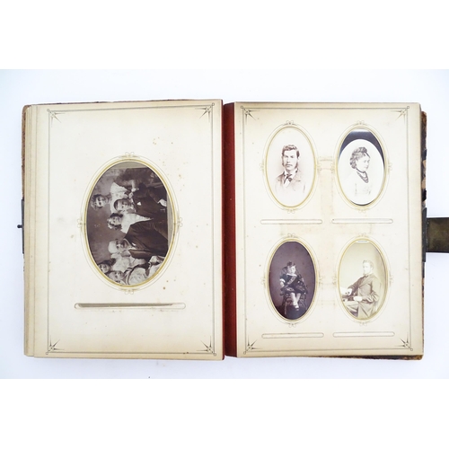 2148 - Four Victorian carte de visite photograph albums containing various portrait cards and photographs, ... 