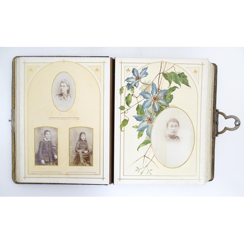 2148 - Four Victorian carte de visite photograph albums containing various portrait cards and photographs, ... 