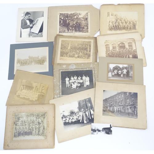 2151 - Buckinghamshire local interest : a quantity of Victorian and later mounted monochrome photographs in... 