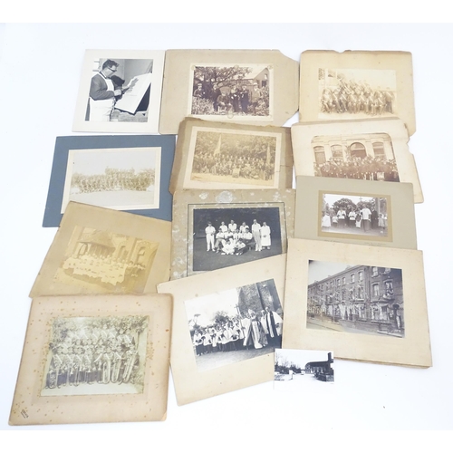 2151 - Buckinghamshire local interest : a quantity of Victorian and later mounted monochrome photographs in... 