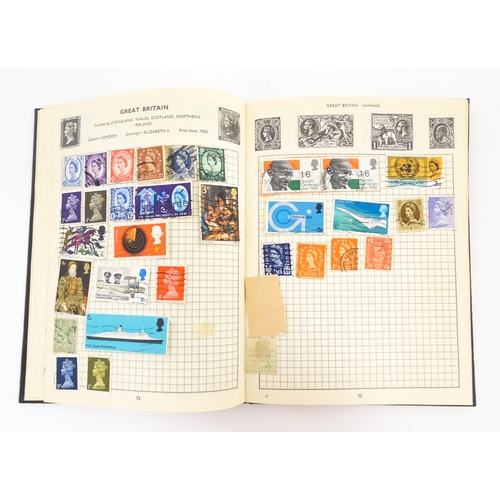 2156 - Stamps: Three albums containing Great British, Commonwealth and Worldwide stamps, mostly 20thC. Toge... 