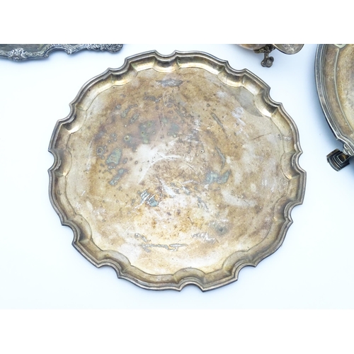 683 - A quantity of silver plate items to include salvers, entree dishes, etc. Largest approx. 20