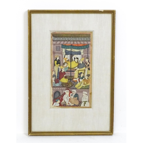 1999 - Indian / Persian School, Watercolour and gouache, An illuminated manuscript page, depicting female f... 