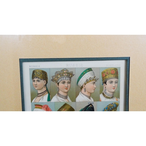 2003 - After Urrabietta, Late 19th century, Lithographs, Two lithographs with examples of Russian headdress... 