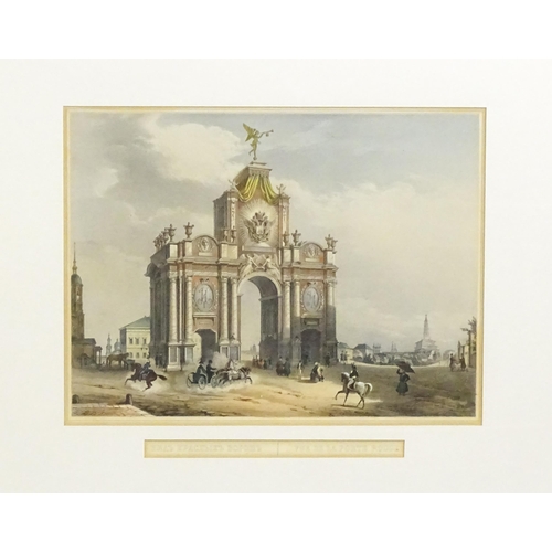 2004 - After Louis Jules Arnout (1814-1868), Lithograph, Vue de la Port Rouge - View of the Red Gate, Mosco... 