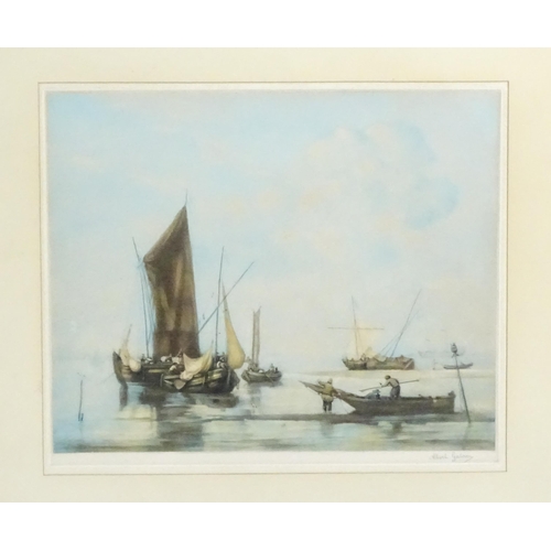 2018 - Albert Galain, Early 20th century, Mezzotints, A pair of shipping scenes. Both signed in pencil unde... 