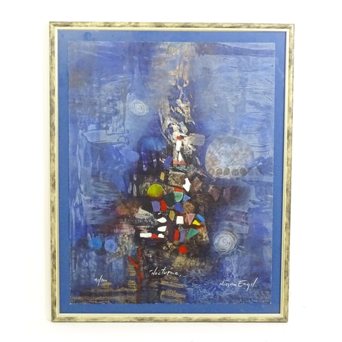 2022 - Nissan Engel (b. 1931), Israeli School, Limited edition print, Nocturne, An abstract composition. Si... 