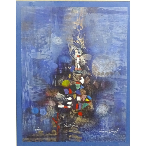 2022 - Nissan Engel (b. 1931), Israeli School, Limited edition print, Nocturne, An abstract composition. Si... 