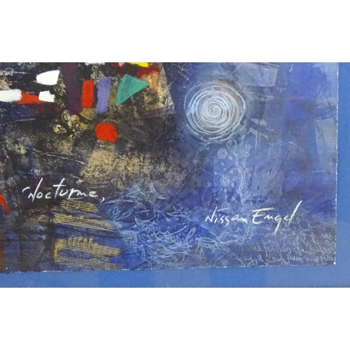 2022 - Nissan Engel (b. 1931), Israeli School, Limited edition print, Nocturne, An abstract composition. Si... 