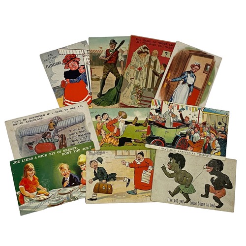 2161 - A quantity of assorted early 20thC postcards to include humorous examples, greetings cards, topograp... 