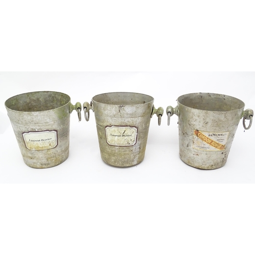 1095 - Six 20thC twin handled champagne advertising ice buckets to include Laurent-Perrier, Moet & Chandon,... 