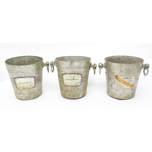 1095 - Six 20thC twin handled champagne advertising ice buckets to include Laurent-Perrier, Moet & Chandon,... 