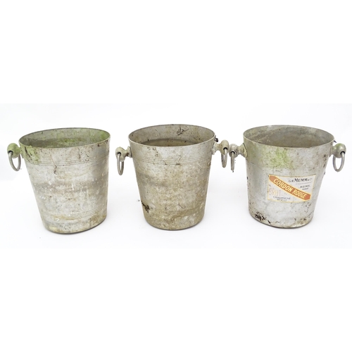 1095 - Six 20thC twin handled champagne advertising ice buckets to include Laurent-Perrier, Moet & Chandon,... 