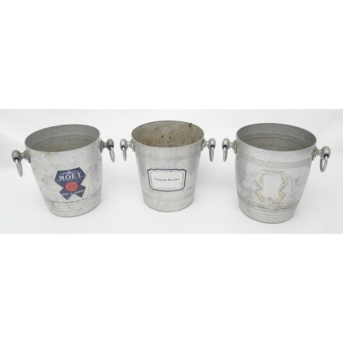 1095 - Six 20thC twin handled champagne advertising ice buckets to include Laurent-Perrier, Moet & Chandon,... 