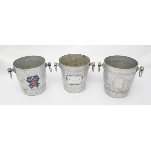 1095 - Six 20thC twin handled champagne advertising ice buckets to include Laurent-Perrier, Moet & Chandon,... 