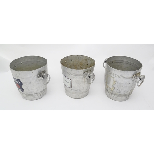 1095 - Six 20thC twin handled champagne advertising ice buckets to include Laurent-Perrier, Moet & Chandon,... 