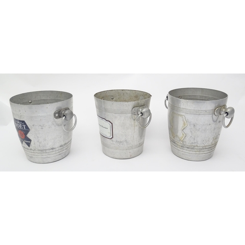 1095 - Six 20thC twin handled champagne advertising ice buckets to include Laurent-Perrier, Moet & Chandon,... 