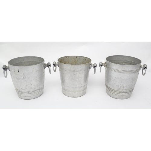 1095 - Six 20thC twin handled champagne advertising ice buckets to include Laurent-Perrier, Moet & Chandon,... 