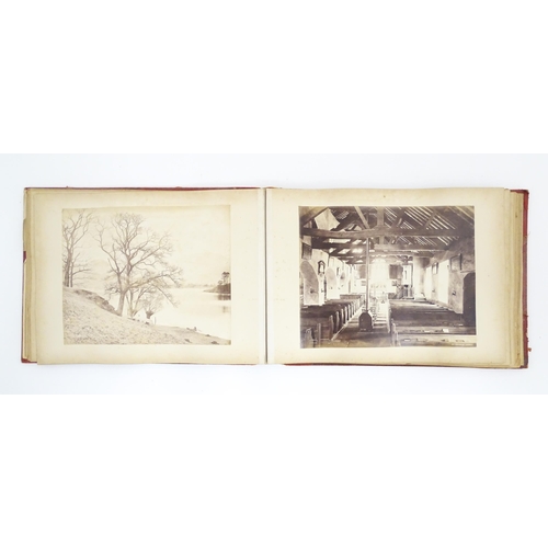 2146 - A Victorian photograph album containing various views to include Lincoln Cathedral, Dairy Bridge Rok... 