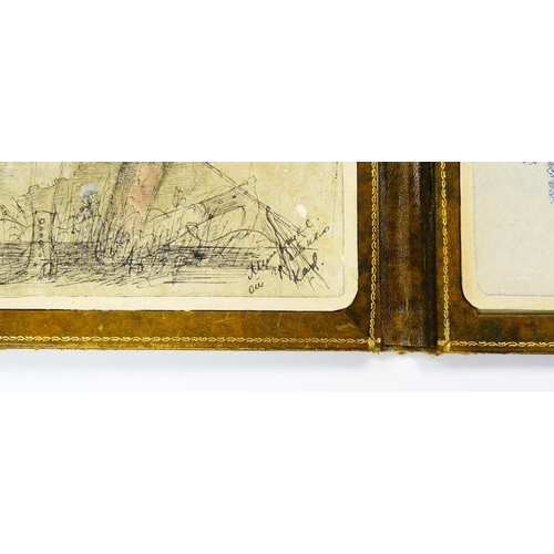 2047 - 20th century, Russian School, Etchings with hand painted highlights and ink inscription, A horse wit... 