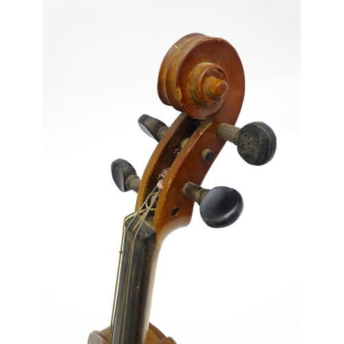 1292 - Musical Instruments : a late 19thC German violin, bearing interior label 'Nach (Joseph Guarnerius Cr... 