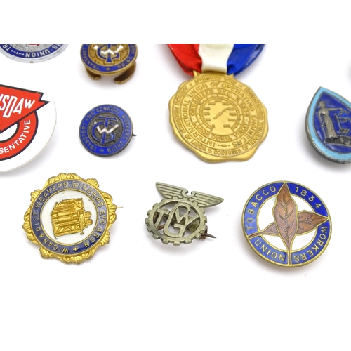 973 - Trade Union Interest: a quantity of assorted badges, pins, etc. to include a convention Staff medal ... 