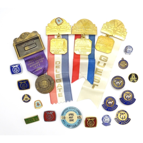 975 - Trade Union Interest: a quantity of assorted badges, pins, etc. to include three Transport & General... 