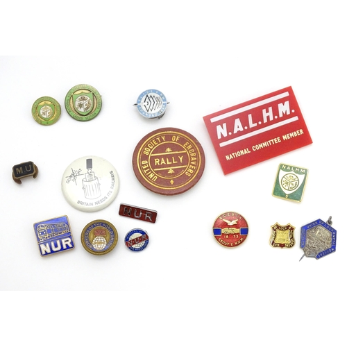 977 - Trade Union Interest: a quantity of assorted badges, pins, etc. to include National Union of Lock & ... 