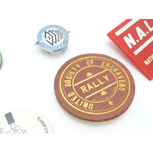 977 - Trade Union Interest: a quantity of assorted badges, pins, etc. to include National Union of Lock & ... 