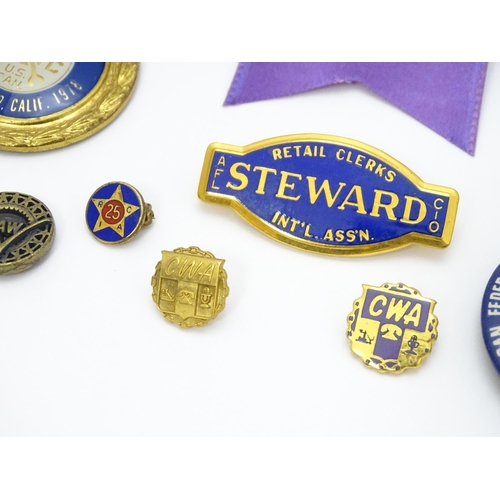 978 - Trade Union Interest: a quantity of assorted badges, pins, etc. to include conference medals for IEU... 