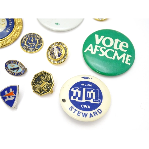 978 - Trade Union Interest: a quantity of assorted badges, pins, etc. to include conference medals for IEU... 