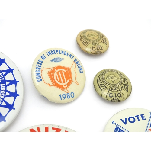 983 - Trade Union Interest: a quantity of assorted badges, pins, etc. to include Brotherhood of Railway Ca... 