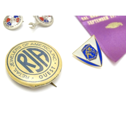 989 - Trade Union Interest: a quantity of assorted badges, pins, etc. to include Delegate ribbons for the ... 