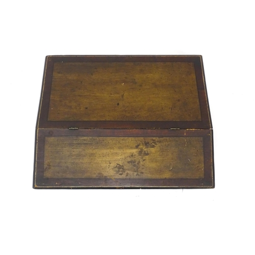 1280A - A Victorian oak writing slope / correspondence box opening to reveal three drawers within. Approx. 6... 