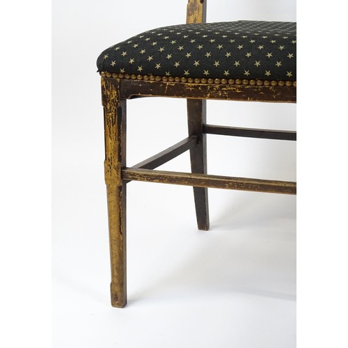 1564A - Four 19thC Gothic side chairs, the top rails having large pierced trefoil decoration and the mid rai... 