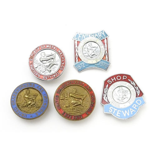 970 - Trade Union Interest: a quantity of assorted badges, pins, etc. to include a National Society of Ama... 