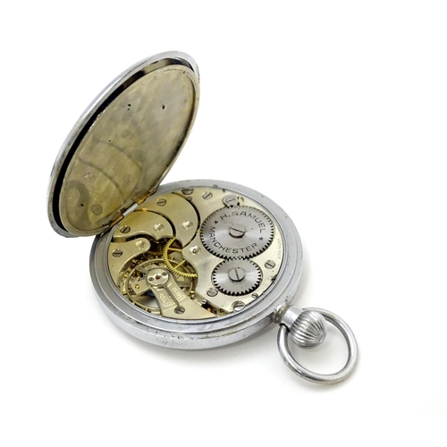 933 - Three assorted pocket watches  to include one by Ingersoll, one with enamel dial signed ' Acme Junio... 