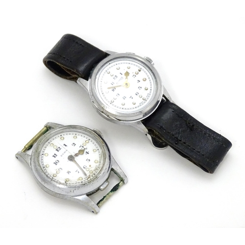 934A - A Hy Moser braille wristwatch with Arabic numerals. Dial approx 1