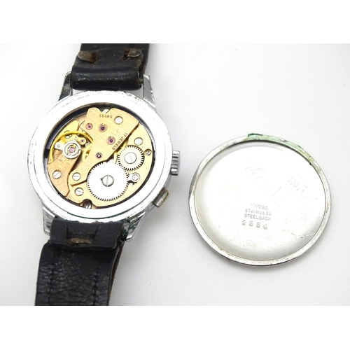 934A - A Hy Moser braille wristwatch with Arabic numerals. Dial approx 1