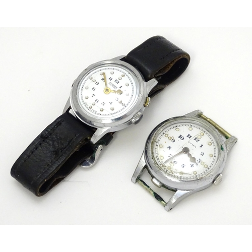 934A - A Hy Moser braille wristwatch with Arabic numerals. Dial approx 1