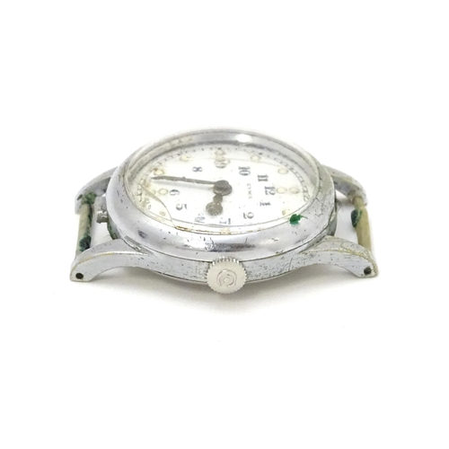 934A - A Hy Moser braille wristwatch with Arabic numerals. Dial approx 1