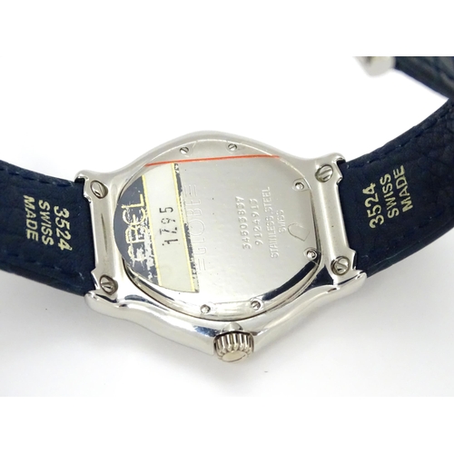 937 - An Ebel Voyager automatic wristwatch with world time function, the dial with world map and date aper... 