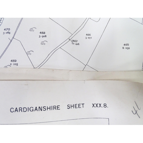 12 - A quantity of early 20thC 1:2500 Ordnance Survey maps, area of Aberporth , Cardigan (Ceredigion), Wa... 