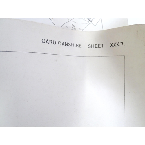 12 - A quantity of early 20thC 1:2500 Ordnance Survey maps, area of Aberporth , Cardigan (Ceredigion), Wa... 