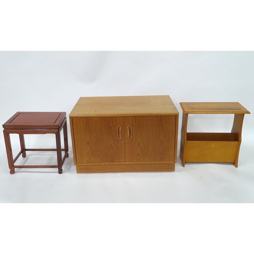 23 - Three items of 20thC furniture, comprising a G Plan low cupboard enclosed by two opposing doors, a c... 