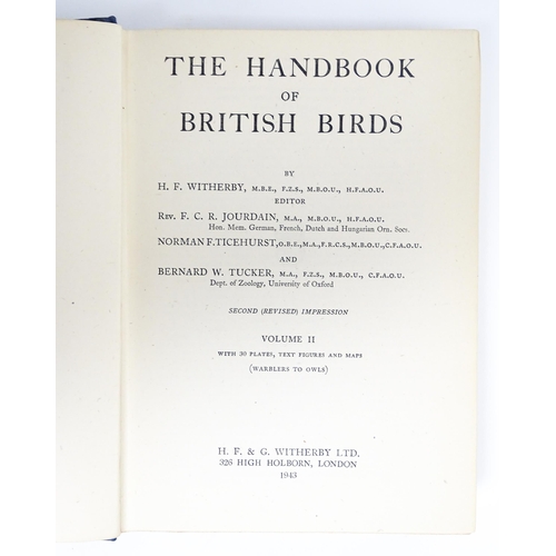 58 - Books: The Handbook of British Birds, Volumes 1-5, by H. F. Witherby, edited by Rev. F. C. R. Jourda... 