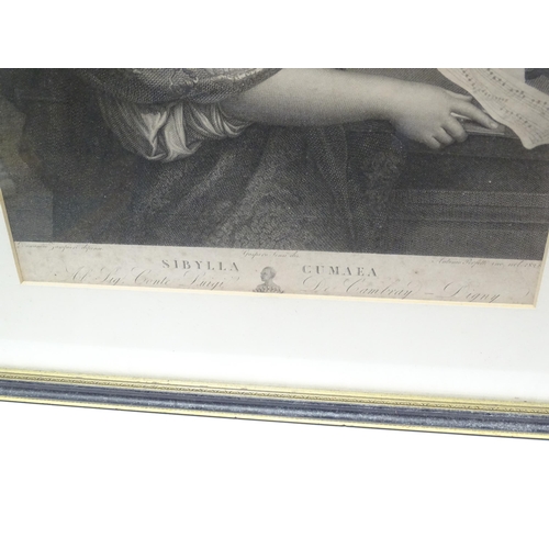 171 - A 19thC engraving titled Sibylla Cumaea after Stefano Tofanelli and Domenico Zampieri. Approx. 15 1/... 