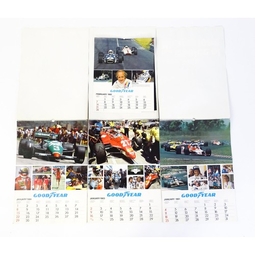 184 - Four late 20thC Goodyear / Grand Prix Racing calendars comprising the years 1981, 1982, 1983 & 1984 ... 